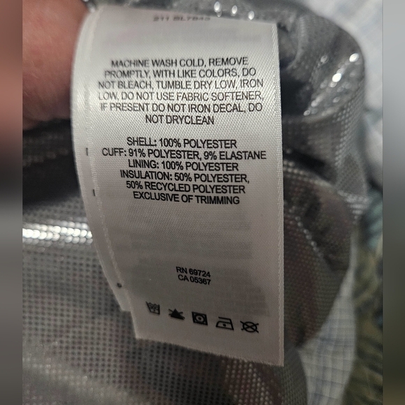 COLUMBIA Omni heat Powder lite full zip jacket. Blue/white plaid. Size Small - Picture 15 of 16